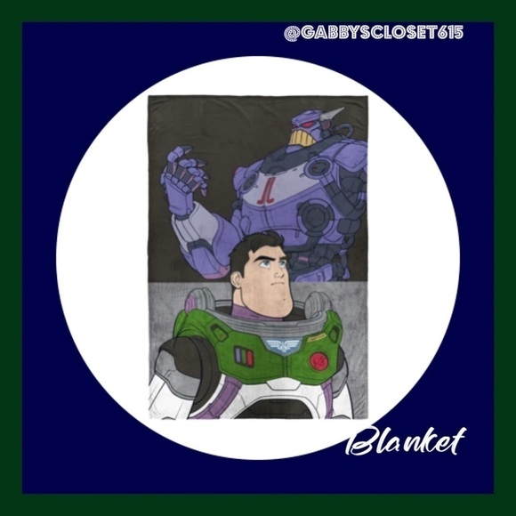 💋 New Boys Buzz Lightyear Inner Space Kids Blanket, 62 x 90, Microfiber, Gray - Picture 3 of 8